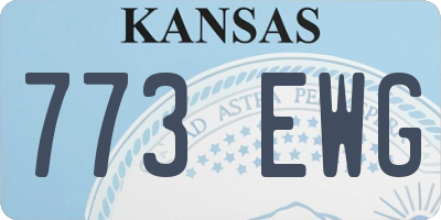 KS license plate 773EWG