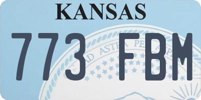 KS license plate 773FBM