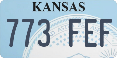 KS license plate 773FEF