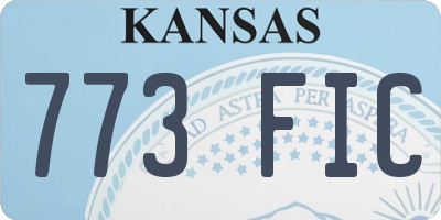 KS license plate 773FIC