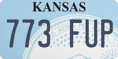 KS license plate 773FUP