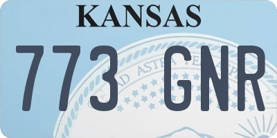 KS license plate 773GNR