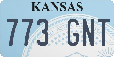 KS license plate 773GNT