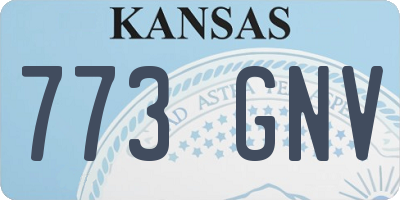 KS license plate 773GNV