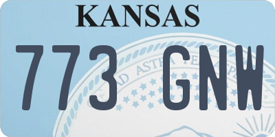 KS license plate 773GNW