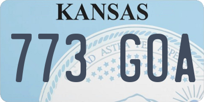 KS license plate 773GOA