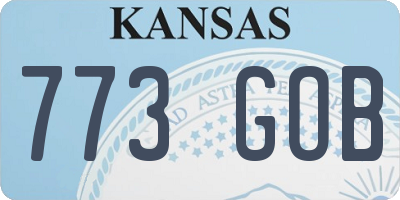 KS license plate 773GOB