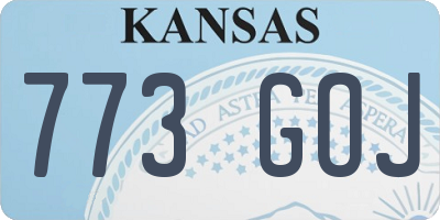 KS license plate 773GOJ