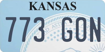 KS license plate 773GON