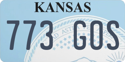 KS license plate 773GOS