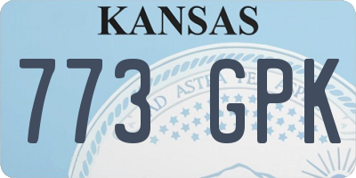 KS license plate 773GPK