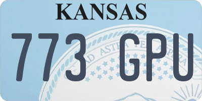KS license plate 773GPU