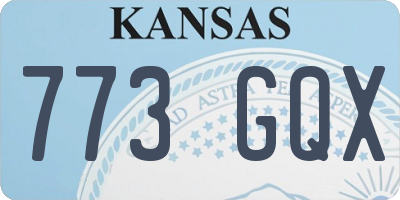 KS license plate 773GQX