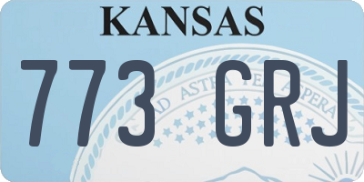 KS license plate 773GRJ