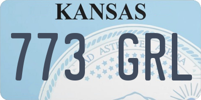 KS license plate 773GRL