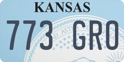 KS license plate 773GRO