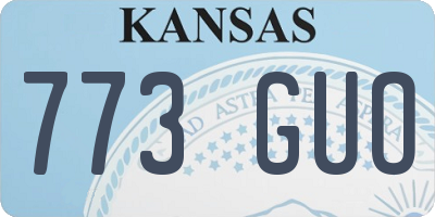 KS license plate 773GUO