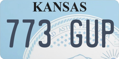 KS license plate 773GUP