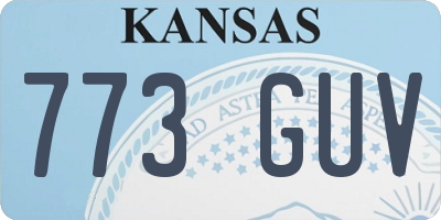 KS license plate 773GUV