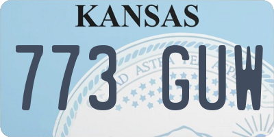 KS license plate 773GUW