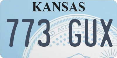 KS license plate 773GUX