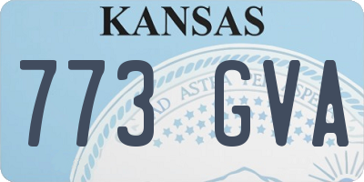 KS license plate 773GVA