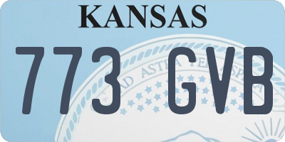 KS license plate 773GVB