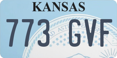 KS license plate 773GVF
