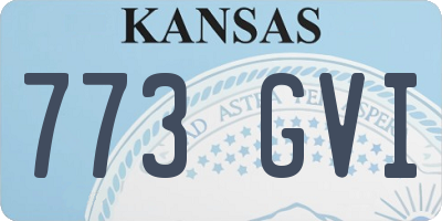 KS license plate 773GVI