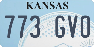 KS license plate 773GVO