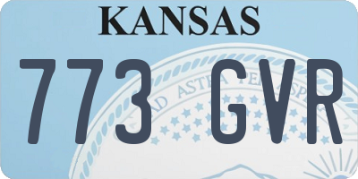 KS license plate 773GVR