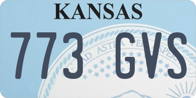 KS license plate 773GVS