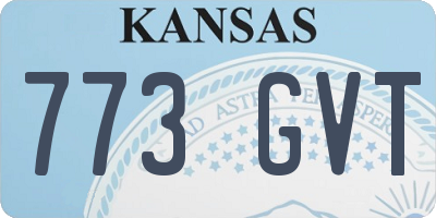 KS license plate 773GVT