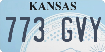 KS license plate 773GVY