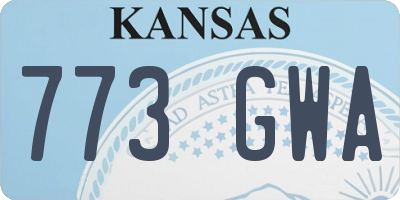 KS license plate 773GWA
