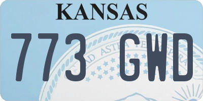 KS license plate 773GWD