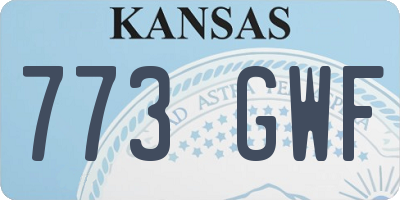 KS license plate 773GWF