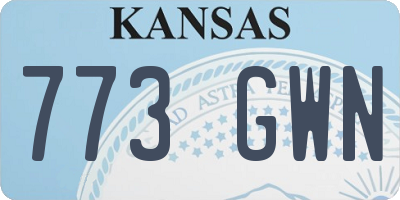 KS license plate 773GWN