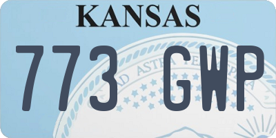 KS license plate 773GWP