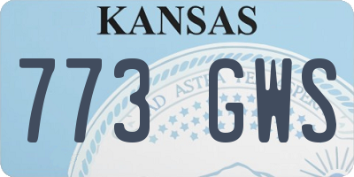 KS license plate 773GWS