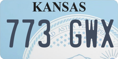 KS license plate 773GWX