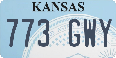 KS license plate 773GWY