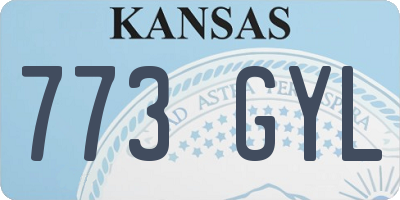 KS license plate 773GYL