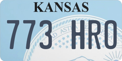 KS license plate 773HRO