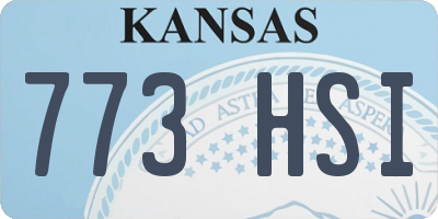 KS license plate 773HSI