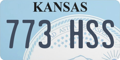 KS license plate 773HSS