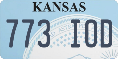 KS license plate 773IOD