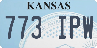 KS license plate 773IPW