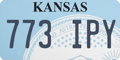 KS license plate 773IPY