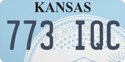 KS license plate 773IQC